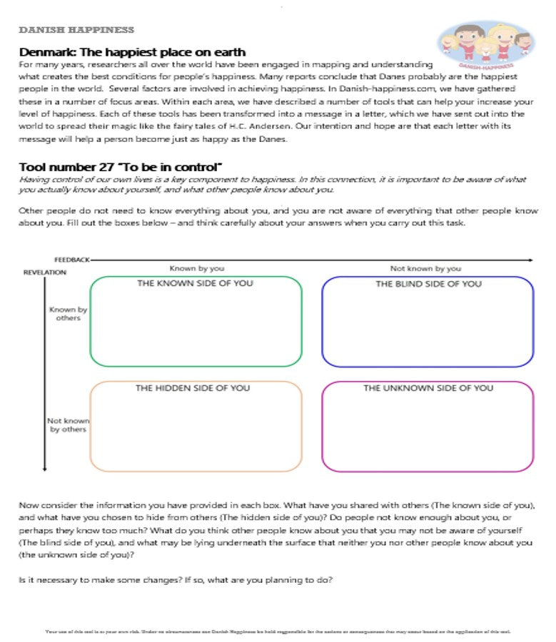 Tool number 27 ”To be in control”